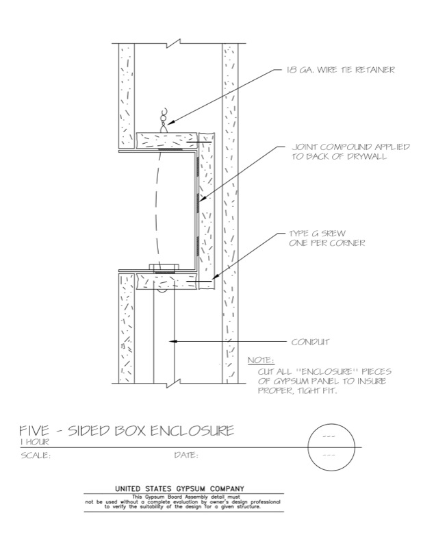 Design Details Details Page Gypsum Board Assembly Five Sided Box